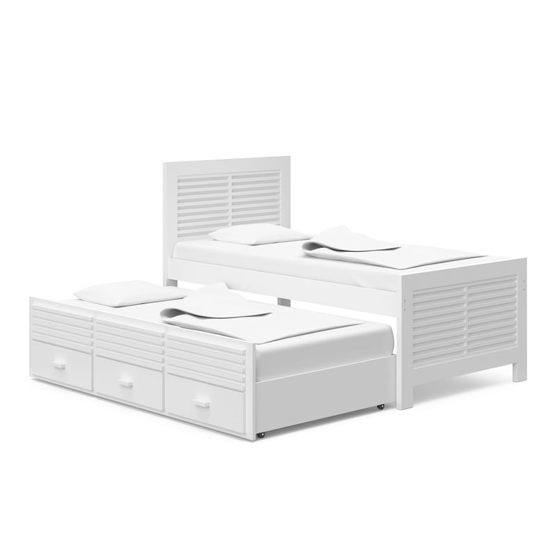 Thomasville Kids Milo Twin Captain's Bed with Twin Trundle in White