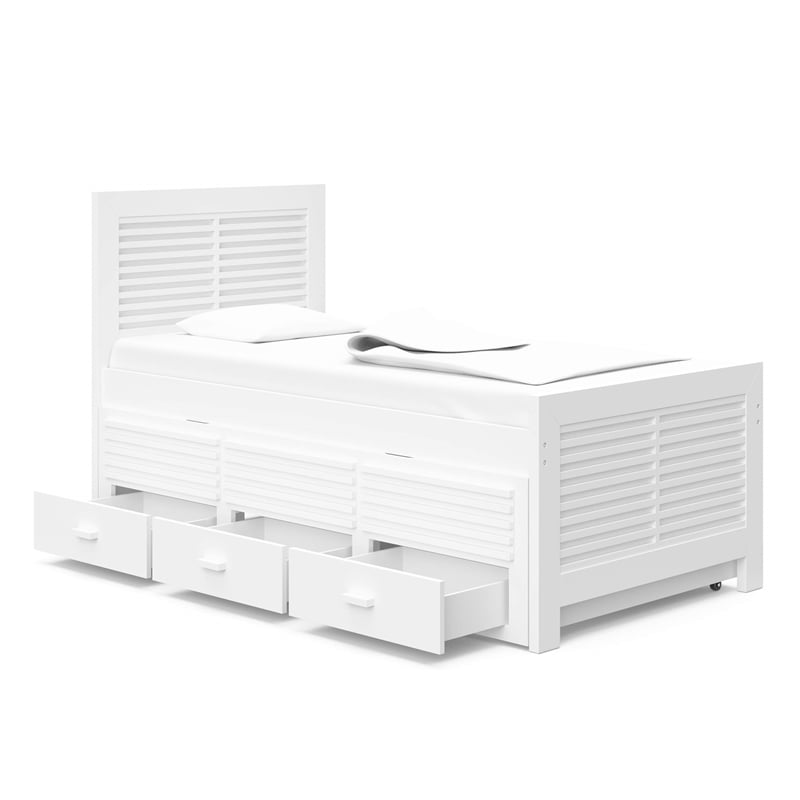 Thomasville Kids Milo Twin Captain's Bed with Twin Trundle in White