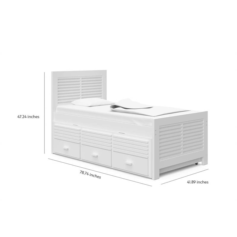 Thomasville Kids Milo Twin Captain's Bed with Twin Trundle in White