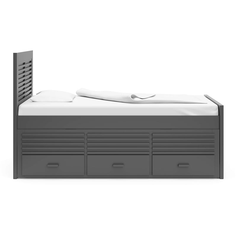 Thomasville Kids Milo Twin Captain's Bed with Twin Trundle in Gray