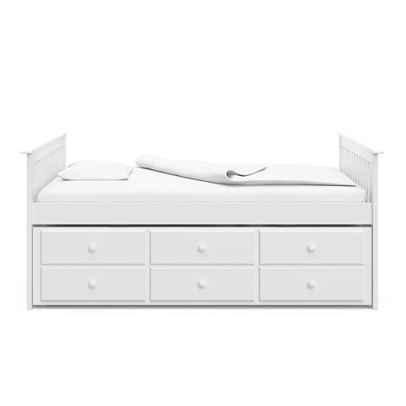 Storkcraft Marco Island Full Captain's Bed with Twin Trundle in White