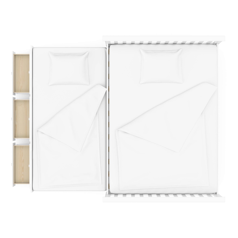 Storkcraft Marco Island Full Captain's Bed with Twin Trundle in White