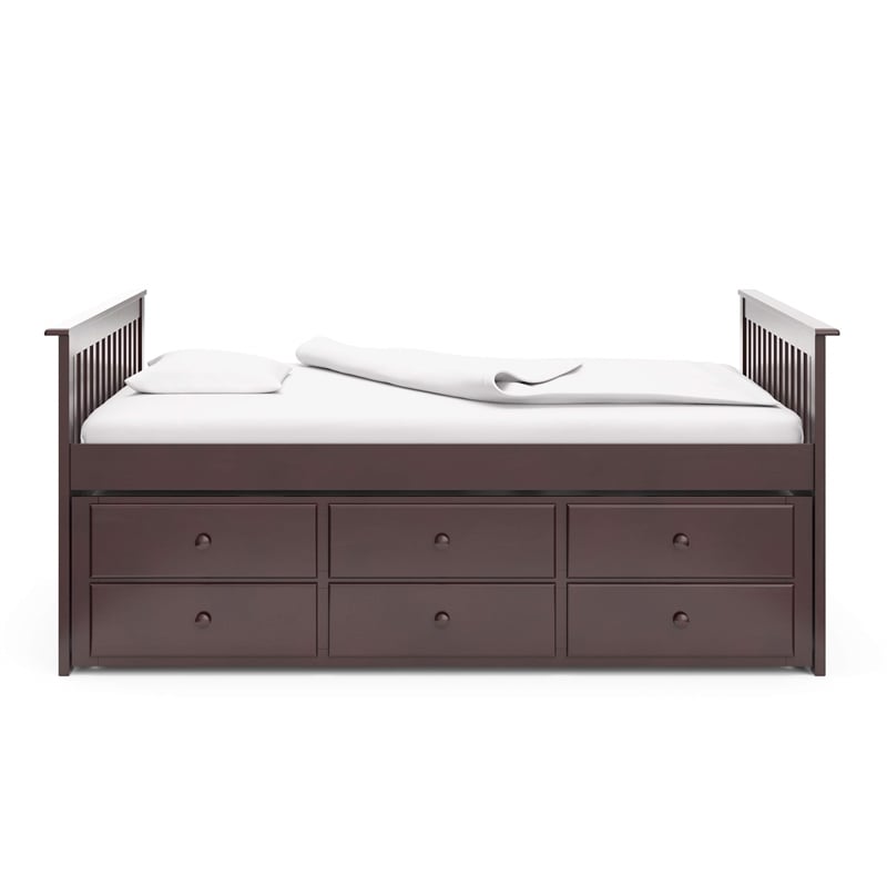 Storkcraft Marco Island Full Captain's Bed with Twin Trundle in Gray