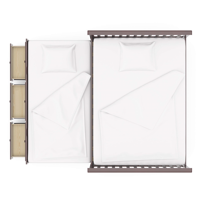 Storkcraft Marco Island Full Captain's Bed with Twin Trundle in Gray