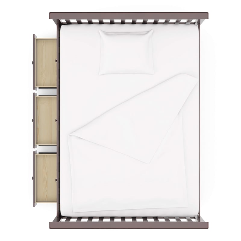 Storkcraft Marco Island Full Captain's Bed with Twin Trundle in Gray