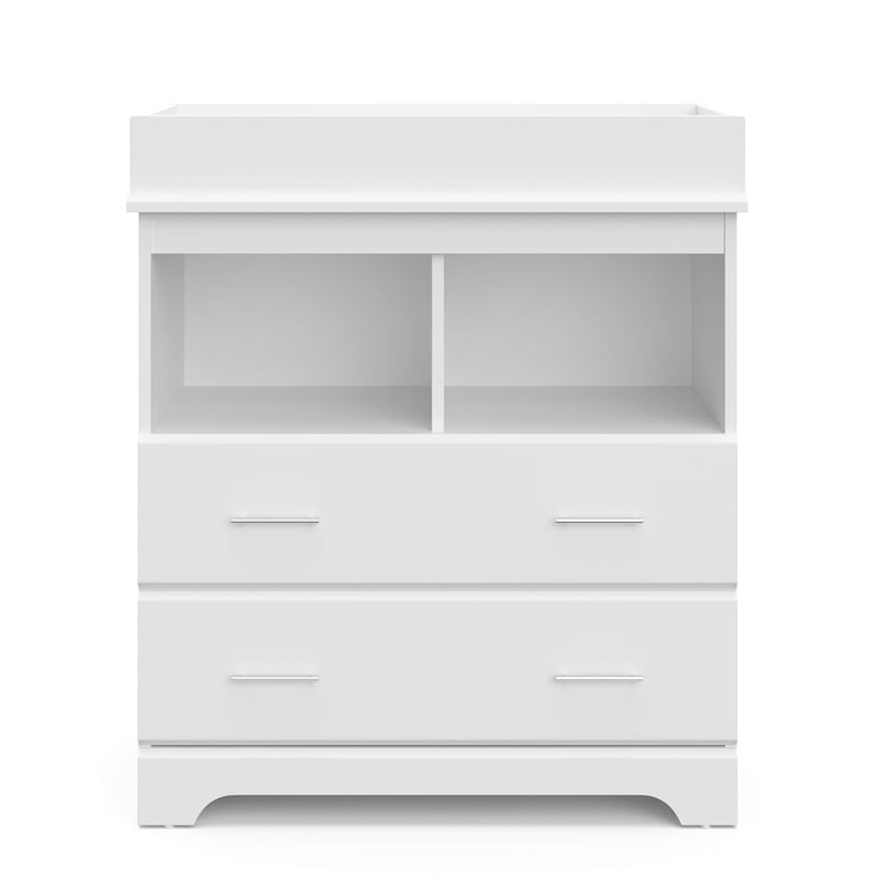 Stork Craft USA Brookside 2-Drawer Engineered Wood Changing Chest in White
