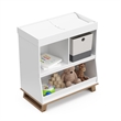 Stork Craft USA Wood Changing Table with Storage and Topper in White/Driftwood