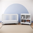 Stork Craft USA Wood Changing Table with Storage and Topper in White/Gray