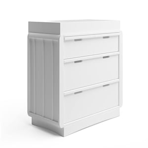 Stork Craft USA Skye 3-Drawer Wood Chest with Changing Topper in White