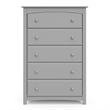 Stork Craft USA Kenton 5-Drawer Wood Dresser in Pebble Gray Finish