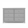 Stork Craft USA Kenton 6-Drawer Wood Double Dresser in Pebble Gray