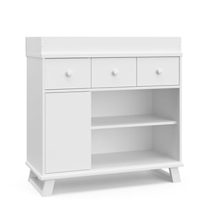 Stork Craft USA Engineered Wood Nursery Changing Table Dresser in White