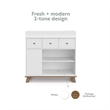 Stork Craft USA Engineered Wood Nursery Changing Table Dresser - Driftwood/White