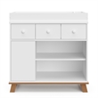 Stork Craft USA Engineered Wood Nursery Changing Table Dresser - Driftwood/White