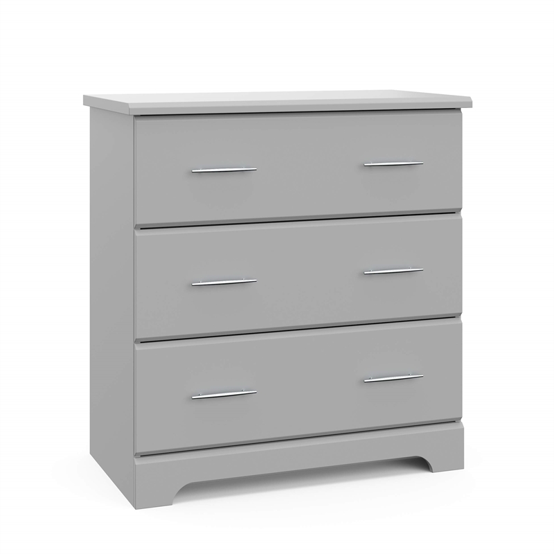 Stork Craft USA Brookside 3-Drawer Engineered Wood Chest in Pebble Gray