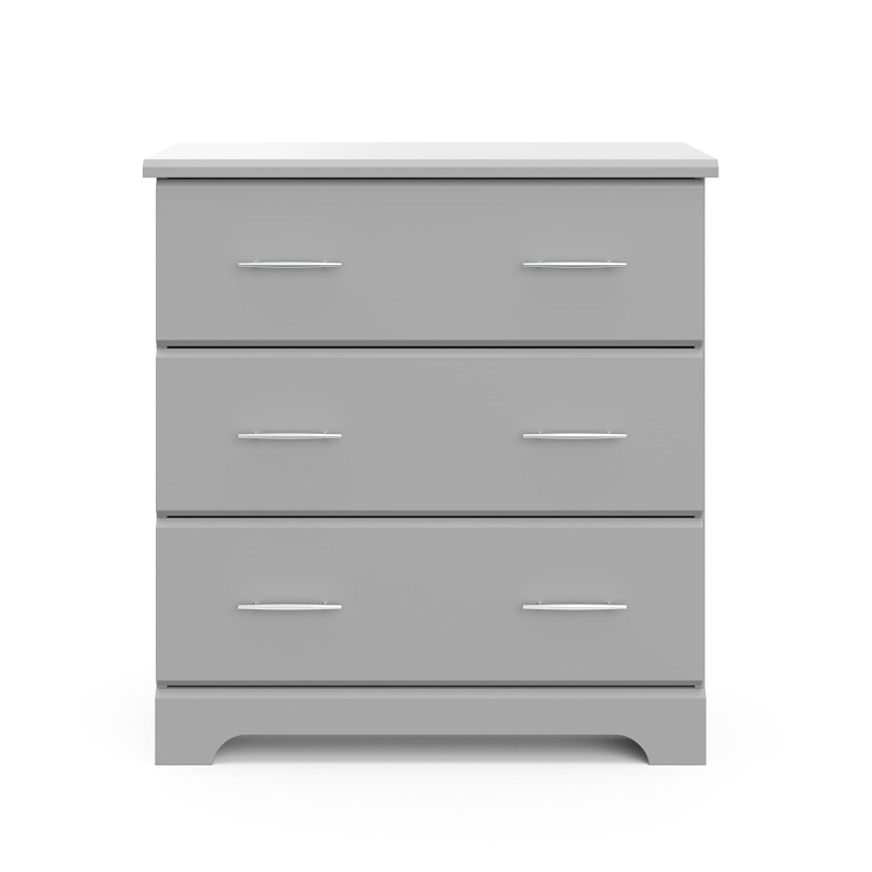 Stork Craft USA Brookside 3-Drawer Engineered Wood Chest in Pebble Gray