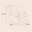 Stork Craft USA Serenity Metal and Polyurethane Wingback Recline Glider in Beige