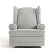 Stork Craft USA Serenity Metal and Polyurethane Wingback Recline Glider in Gray