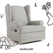 Stork Craft USA Serenity Metal and Polyurethane Wingback Recline Glider in Gray