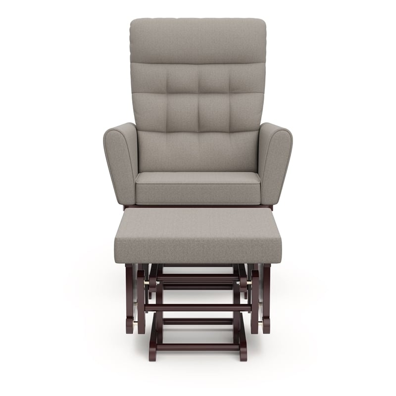 Stork Craft USA Harmony Premium Wood and Fabric Glider and Ottoman in Espresso