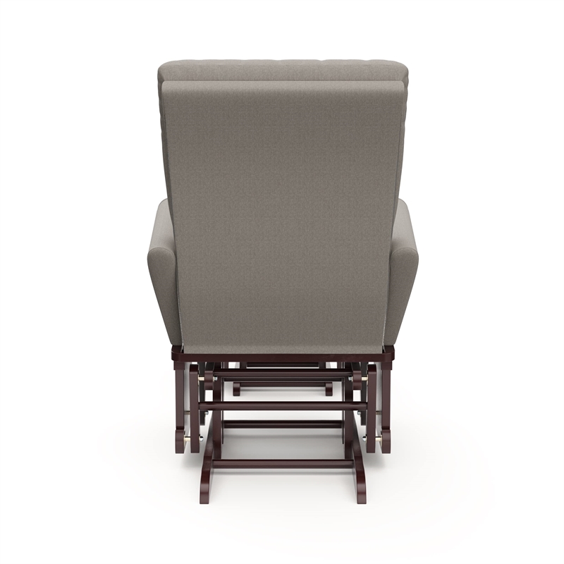 Stork Craft USA Harmony Premium Wood and Fabric Glider and Ottoman in Espresso