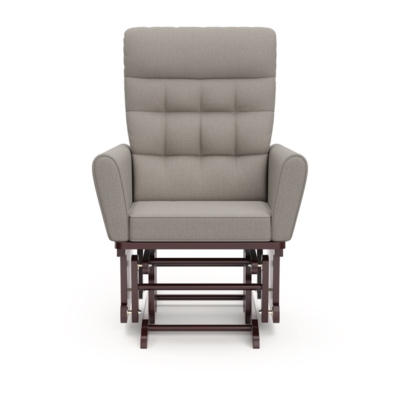 Stork Craft USA Harmony Premium Wood and Fabric Glider and Ottoman in Espresso