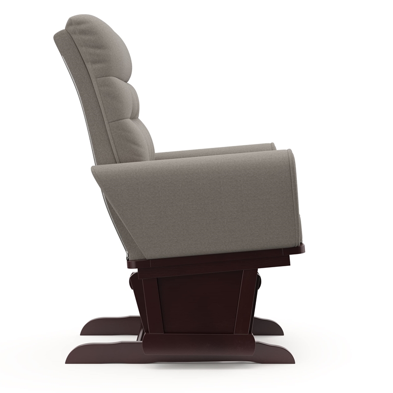 Stork Craft USA Harmony Premium Wood and Fabric Glider and Ottoman in Espresso