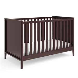 Stork Craft USA Graco Melbourne Wood 3-in-1 Convertible Crib in Espresso