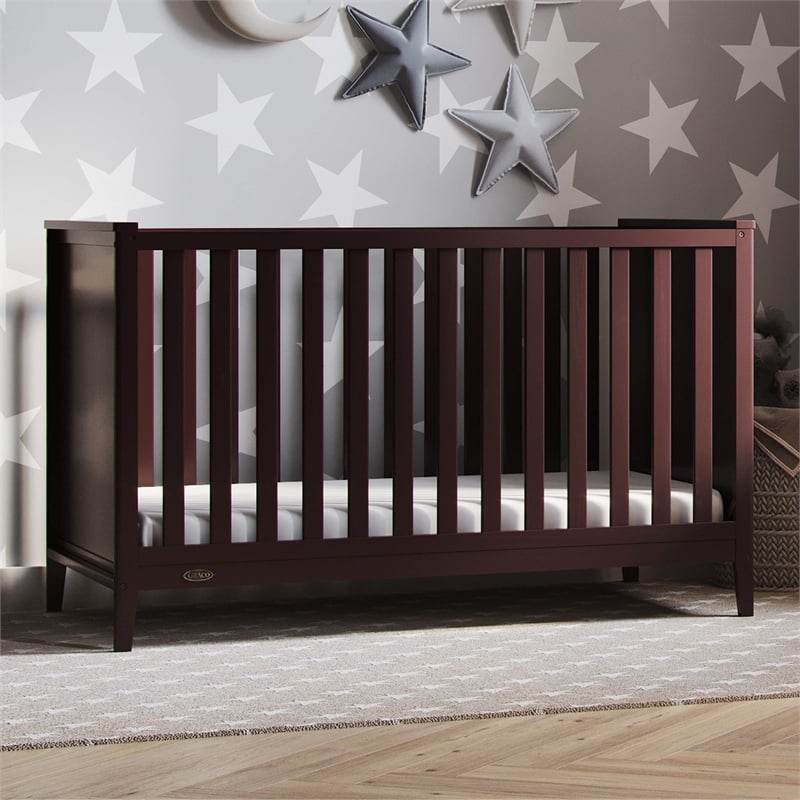 Stork Craft USA Graco Melbourne Wood 3-in-1 Convertible Crib in Espresso