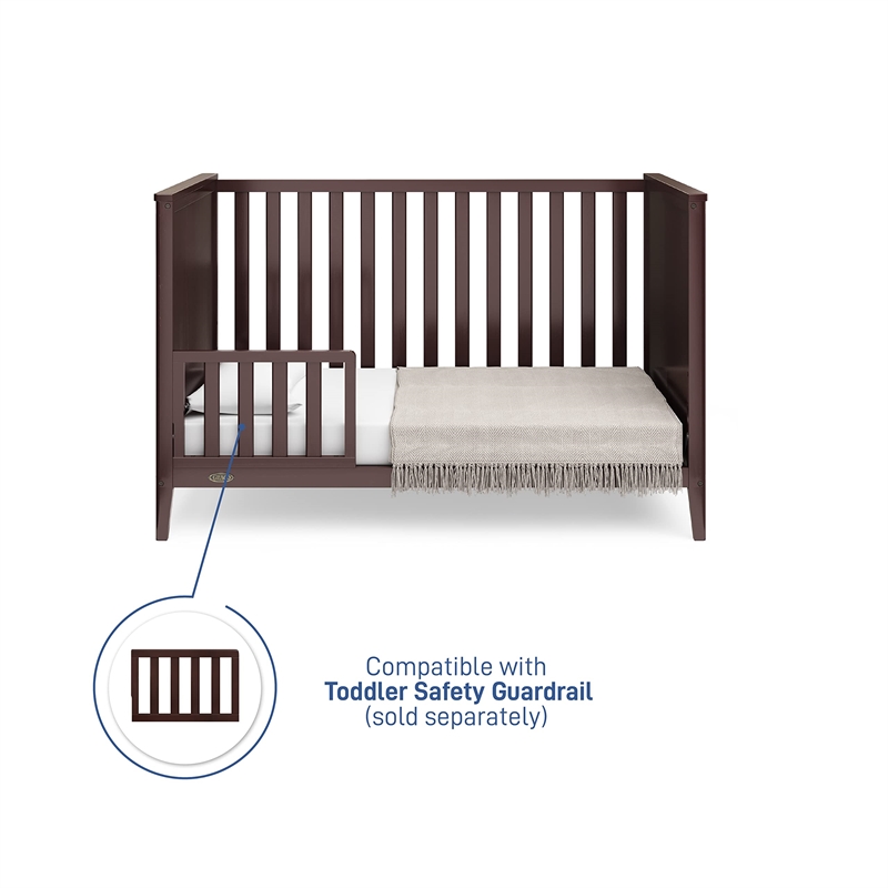 Stork Craft USA Graco Melbourne Wood 3-in-1 Convertible Crib in Espresso