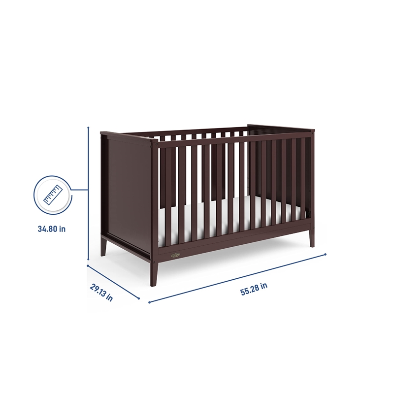 Stork Craft USA Graco Melbourne Wood 3-in-1 Convertible Crib in Espresso