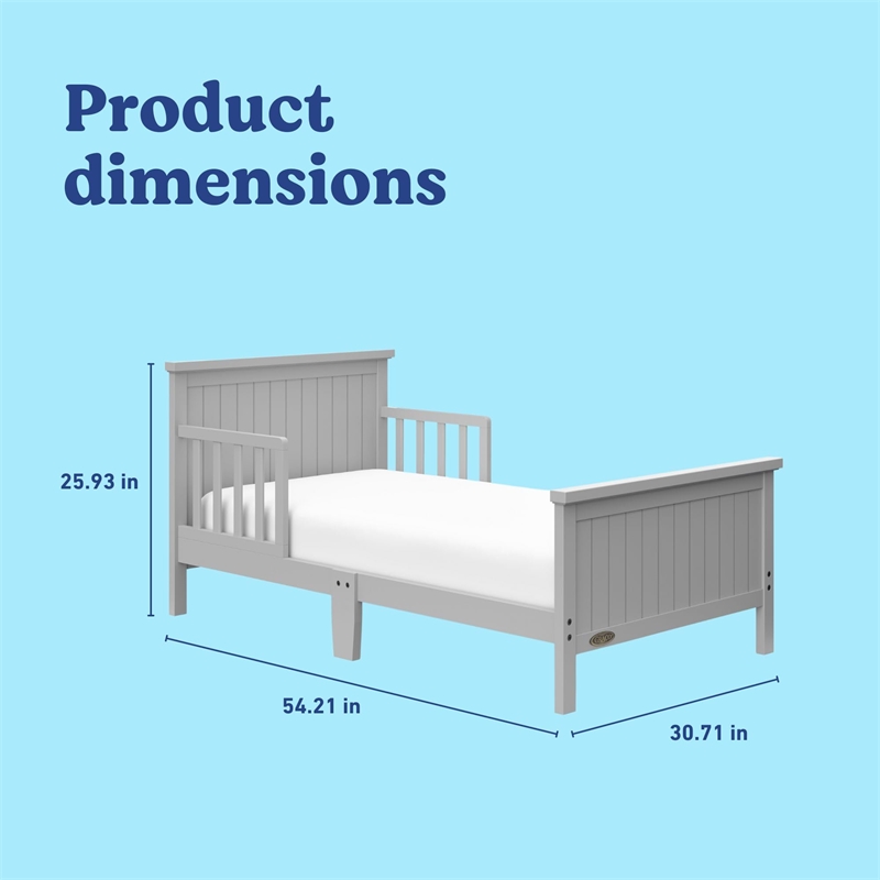Stork Craft USA Graco Bailey Wood Toddler Bed in Pebble Gray Finish