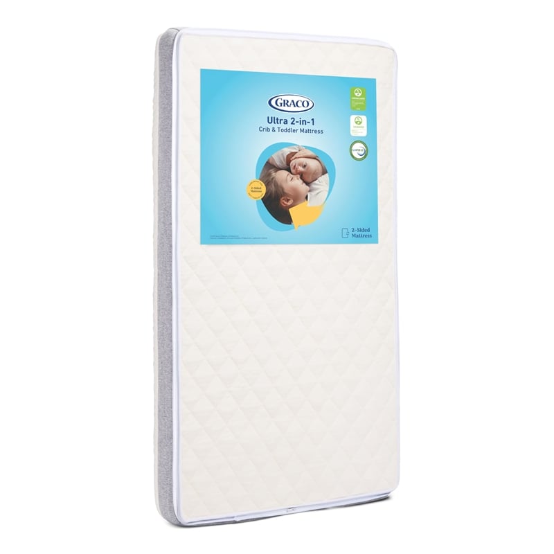 Stork Craft USA Graco Ultra Polyurethane 2-in-1 Crib & Toddler Mattress in White