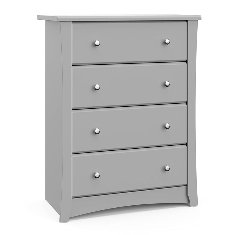 Stork Craft USA Crescent 4-Drawer Engineered Wood Chest in Pebble Gray