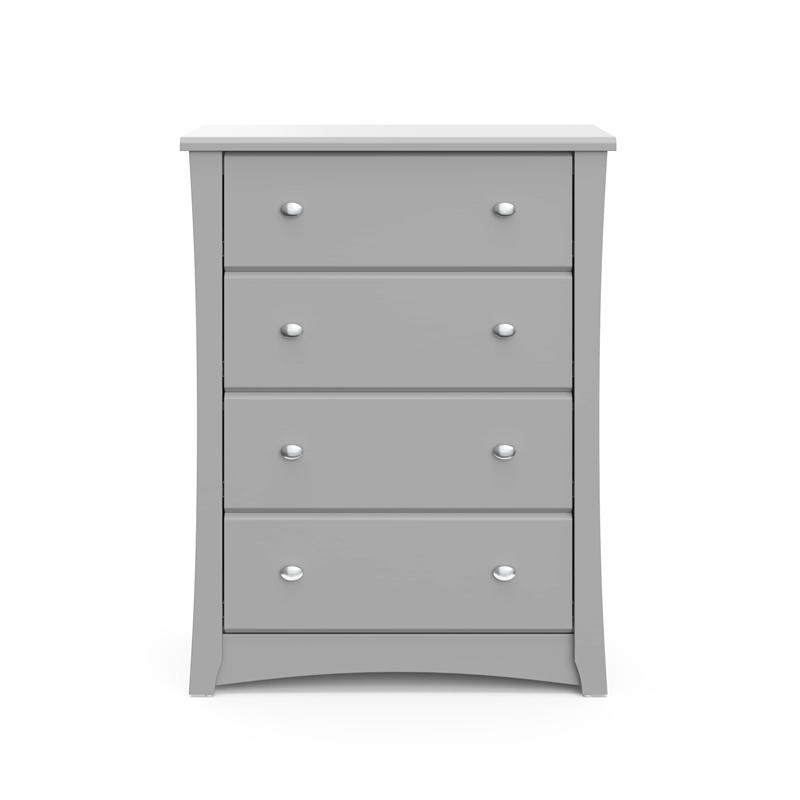 Stork Craft USA Crescent 4-Drawer Engineered Wood Chest in Pebble Gray