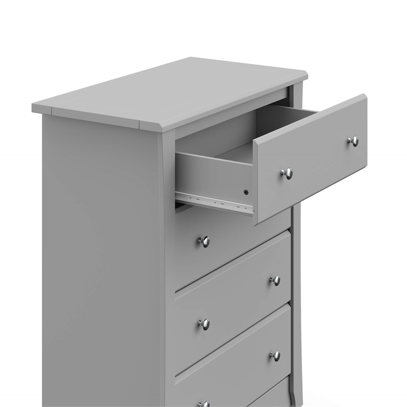 Stork Craft USA Crescent 4-Drawer Engineered Wood Chest in Pebble Gray