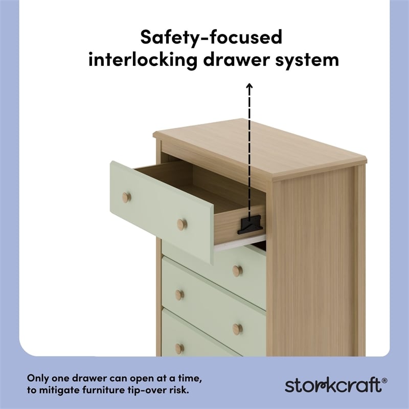 Stork Craft USA Alpine 4-Drawer Engineered Wood Chest in Pebble Gray