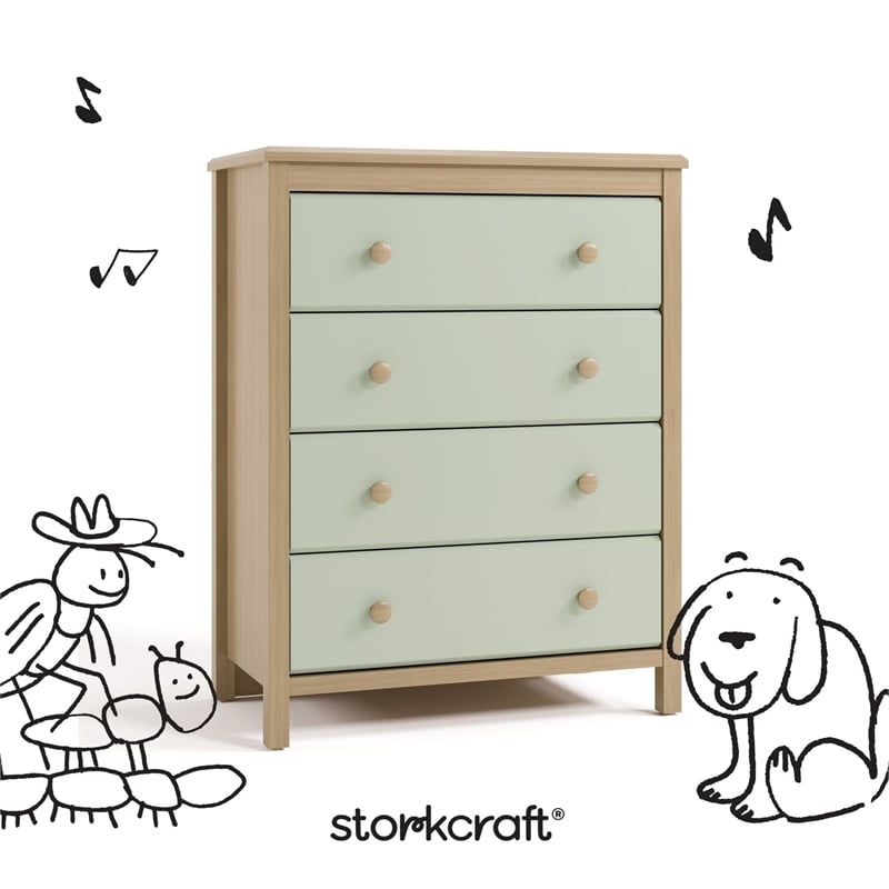Stork Craft USA Alpine 4-Drawer Engineered Wood Chest in Pebble Gray