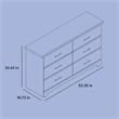 Stork Craft USA Brookside 6-Drawer Engineered Wood Double Dresser in Pebble Gray