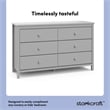 Stork Craft USA Alpine 6-Drawer Engineered Wood Double Dresser in Pebble Gray