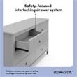 Stork Craft USA Alpine 6-Drawer Engineered Wood Double Dresser in Pebble Gray