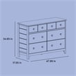 Stork Craft USA Moss 6-Drawer Wood Double Dresser in Gray Finish