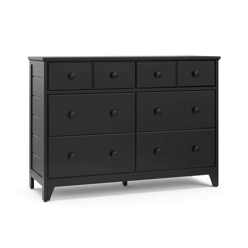 Stork Craft USA Moss 6-Drawer Wood Double Dresser in Gray Finish
