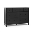 Stork Craft USA Moss 6-Drawer Wood Double Dresser in Gray Finish