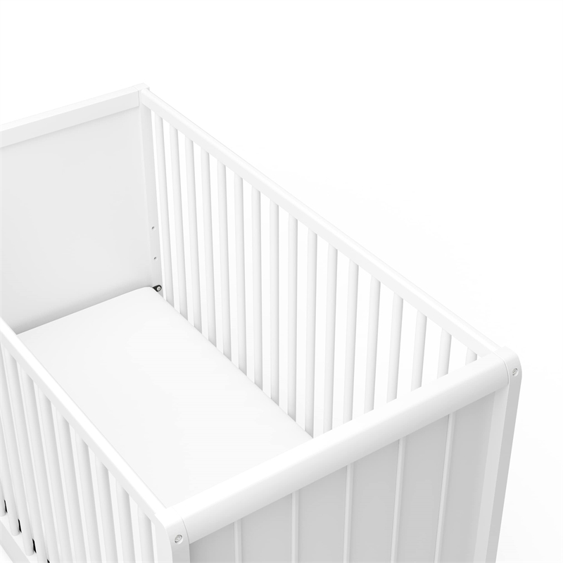 Stork Craft USA Skye Wood 3-in-1 Convertible Crib in White Finish
