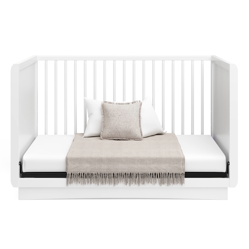 Stork Craft USA Skye Wood 3-in-1 Convertible Crib in White Finish
