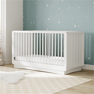 Stork Craft USA Skye Wood 3-in-1 Convertible Crib in White Finish