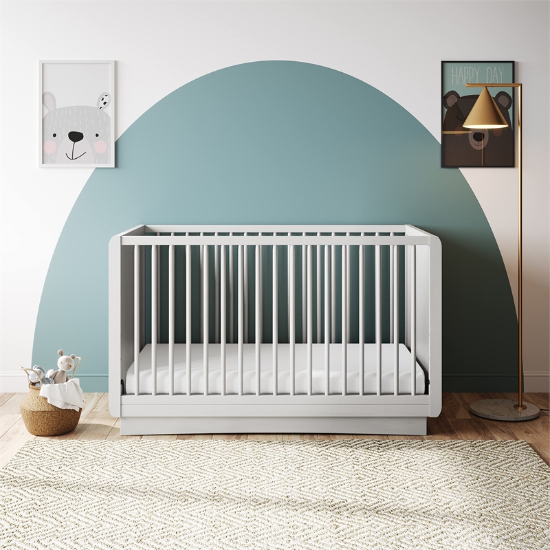 Stork Craft USA Skye Wood 3-in-1 Convertible Crib in White Finish