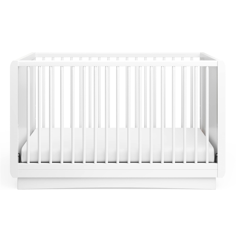 Stork Craft USA Skye Wood 3-in-1 Convertible Crib in White Finish