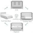 Stork Craft USA Hillcrest Wood 4-in-1 Convertible Crib in Pebble Gray